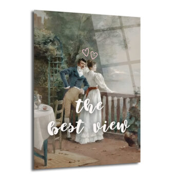 Aşkın Penceresi: 'The Best View' Romantik Cam Tablo - Glazella