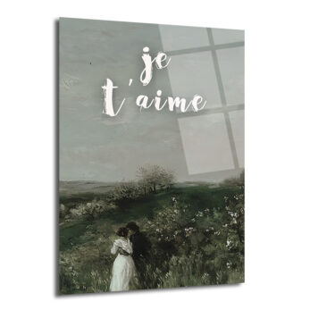 Je T'aime Romantik Aşk Manzarası Cam Tablo - Glazella