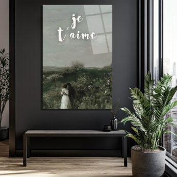 Je T'aime Romantik Aşk Manzarası Cam Tablo - Glazella