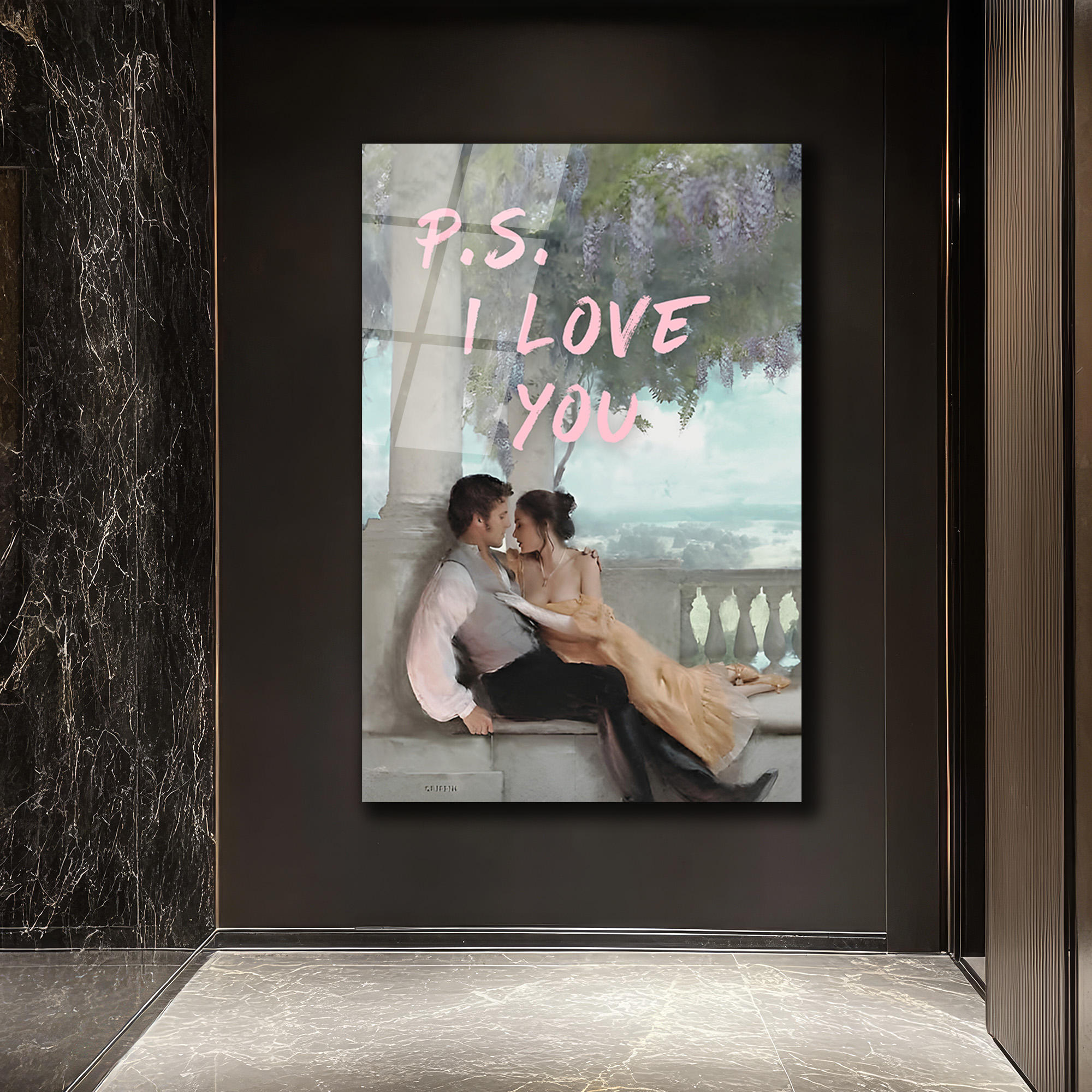 P.S. I LOVE YOU Romantik Aşk Mesajı Cam Tablo - Glazella P.S. I LOVE YOU Romantik Aşk Mesajı Cam Tablo - Glazella
