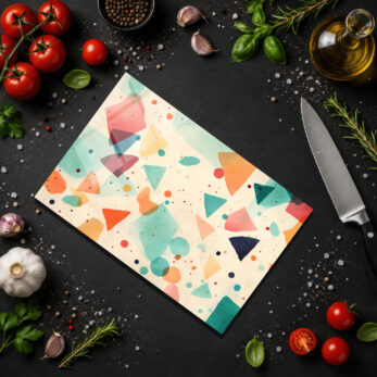 Modern Sanat Dokunuşlu Çok Amaçlı Cam Kesme Tahtası - Glazella Modern Sanat Dokunuşlu Çok Amaçlı Cam Kesme Tahtası - Glazella