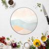 Pastel Geometrik Desenli Modern Cam Kesme Tahtası – Şık Mutfak Yardımcısı - Glazella