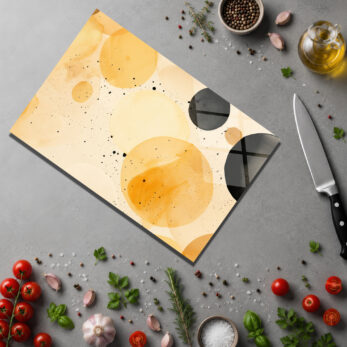 Modern Sanat Desenli Çok Amaçlı Cam Kesme Tahtası - Glazella