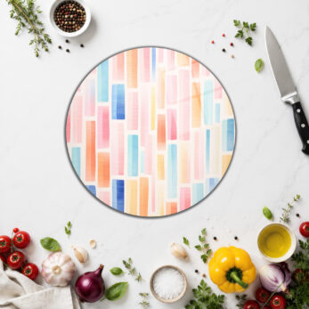 Pastel Tonlarda Sanatsal Cam Kesme Tahtası - Modern Mutfaklara Dokunuş - Glazella
