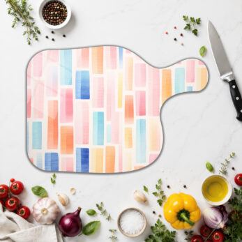 Pastel Tonlarda Sanatsal Cam Kesme Tahtası - Modern Mutfaklara Dokunuş - Glazella