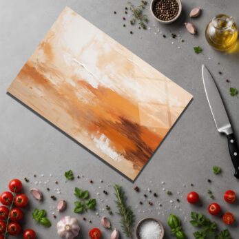 Soyut Sanat Desenli Temperli Cam Kesme Tahtası – Çok Amaçlı Mutfak Şıklığı - Glazella