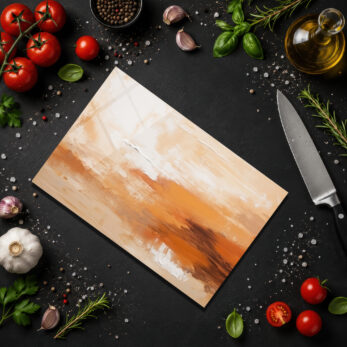 Soyut Sanat Desenli Temperli Cam Kesme Tahtası – Çok Amaçlı Mutfak Şıklığı - Glazella
