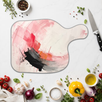 Soyut Sanat Desenli Temperli Cam Kesme Tahtası - Glazella