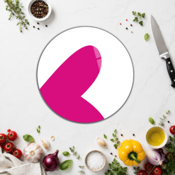 Glazella Modern Pembe Sanatsal Cam Kesme Tahtası | Çok Amaçlı Servis ve Doğrama - Glazella
