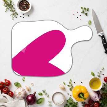 Glazella Modern Pembe Sanatsal Cam Kesme Tahtası | Çok Amaçlı Servis ve Doğrama - Glazella
