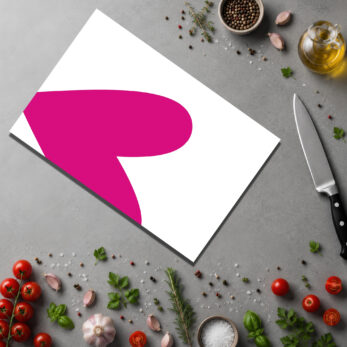 Glazella Modern Pembe Sanatsal Cam Kesme Tahtası | Çok Amaçlı Servis ve Doğrama - Glazella