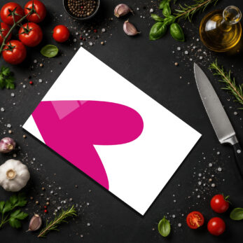 Glazella Modern Pembe Sanatsal Cam Kesme Tahtası | Çok Amaçlı Servis ve Doğrama - Glazella