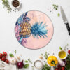 Vibrant Tropik Ananas Desenli Cam Kesme Tahtası - Glazella