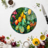 Vibrant Tropik Desenli Temperli Cam Kesme Tahtası - Glazella Vibrant Tropik Desenli Temperli Cam Kesme Tahtası - Glazella