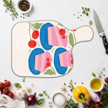 Tatlı Rüyalar Desenli Dekoratif Cam Kesme Tahtası - Glazella