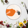 Minimalist Sanat Desenli Yuvarlak Cam Kesme Tahtası - Glazella Minimalist Sanat Desenli Yuvarlak Cam Kesme Tahtası - Glazella