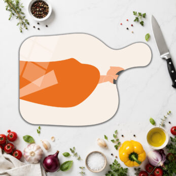 Minimalist Sanat Desenli Yuvarlak Cam Kesme Tahtası - Glazella