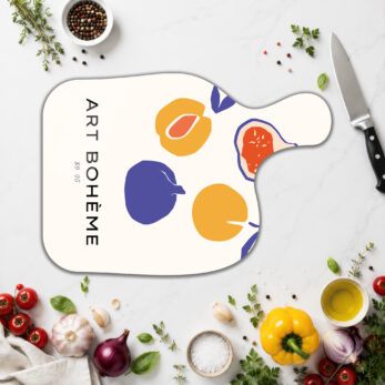 Art Bohème No 05 Meyve Desenli Cam Kesme Tahtası - Glazella