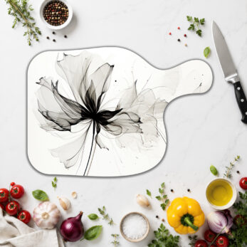 Ethereal Çiçek Desenli Dekoratif Cam Kesme Tahtası | Şık Mutfak Yardımcısı - Glazella