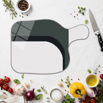 Modern Geometrik Desenli Cam Kesme Tahtası - Glazella