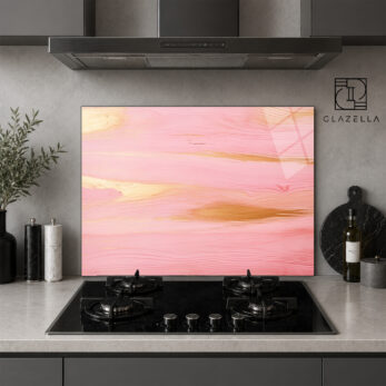 Pembe Altın Mermer Dokulu Ocak Arkası Koruyucu Cam - Glazella Pembe Altın Mermer Dokulu Ocak Arkası Koruyucu Cam - Glazella