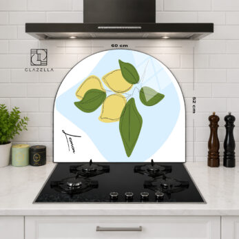 Limon Desenli Minimalist Ocak Arkası Koruyucu Cam - Glazella