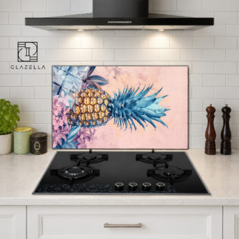 Tropik Ananas Rüyası Ocak Arkası Koruyucu Cam - Glazella