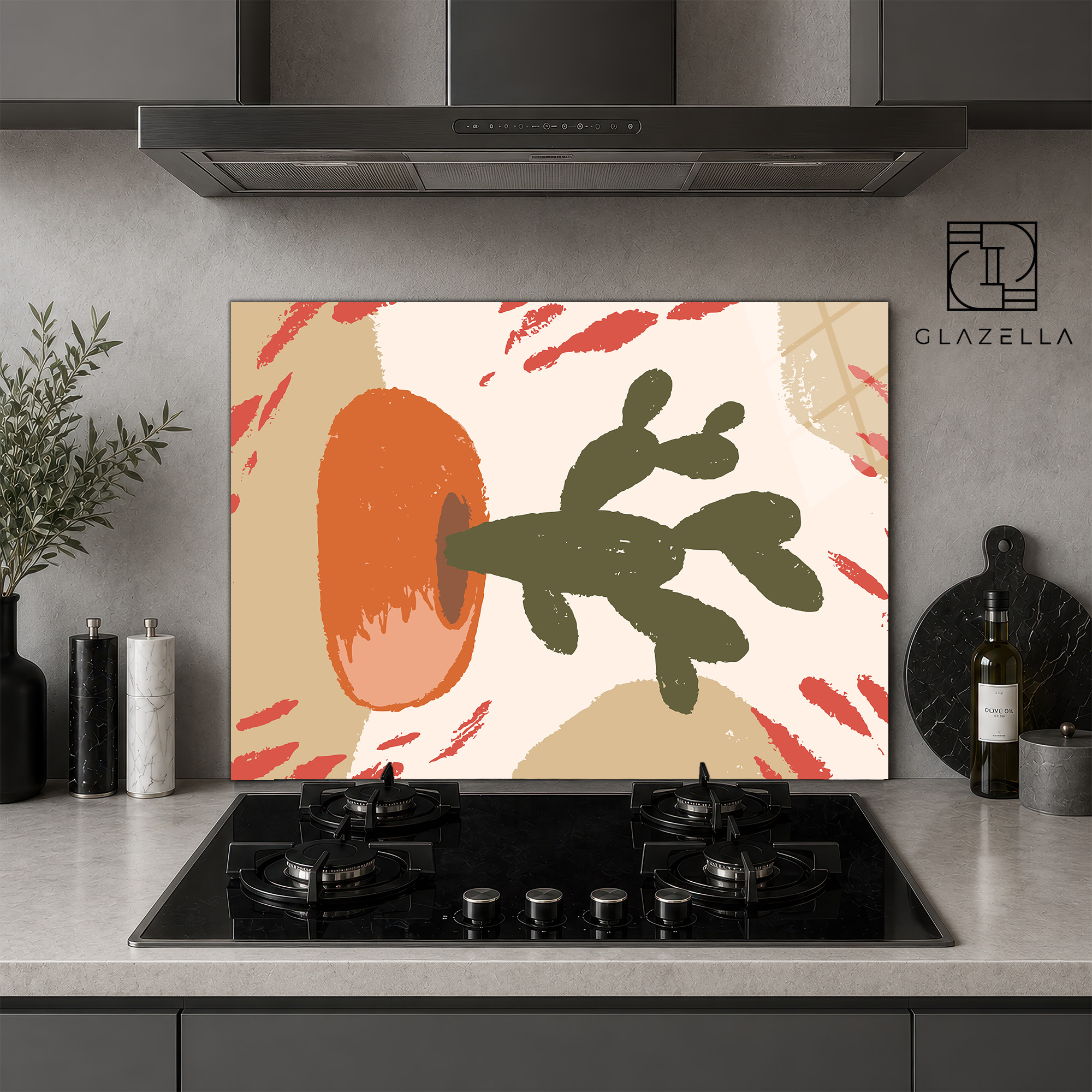 Organik Sanat Formları Ocak Arkası Koruyucu Cam - Glazella Organik Sanat Formları Ocak Arkası Koruyucu Cam - Glazella