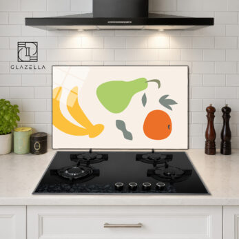 Minimalist Meyve Desenli Ocak Arkası Koruyucu Cam - Glazella