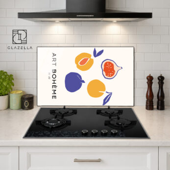 Art Bohème No 05 Meyve Desenli Ocak Arkası Koruyucu Cam - Glazella