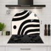 Modern Zebra Desenli Ocak Arkası Koruyucu Cam - Glazella