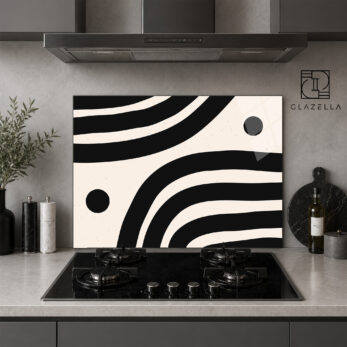 Modern Zebra Desenli Ocak Arkası Koruyucu Cam - Glazella Modern Zebra Desenli Ocak Arkası Koruyucu Cam - Glazella