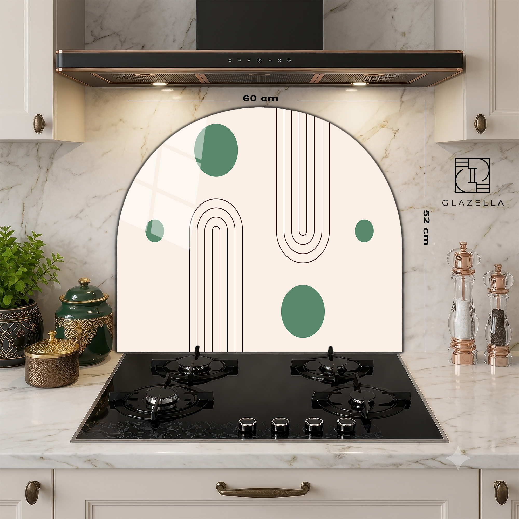 Modern Soyut Geometrik Ocak Arkası Koruyucu Cam - Glazella Modern Soyut Geometrik Ocak Arkası Koruyucu Cam - Glazella