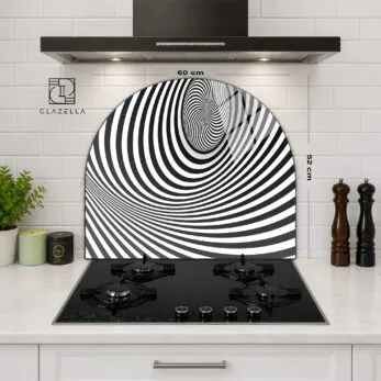 Anasayfa - Glazella Spiral Optik İllüzyon Ocak Arkası Koruyucu Cam - Glazella