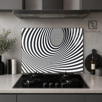 Spiral Optik İllüzyon Ocak Arkası Koruyucu Cam - Glazella Spiral Optik İllüzyon Ocak Arkası Koruyucu Cam - Glazella