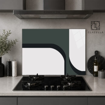 Modern Geometrik Desenli Ocak Arkası Koruyucu Cam - Glazella Modern Geometrik Desenli Ocak Arkası Koruyucu Cam - Glazella