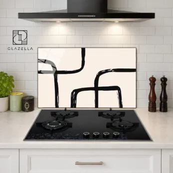 Minimalist Çizgiler Ocak Arkası Koruyucu Cam - Glazella