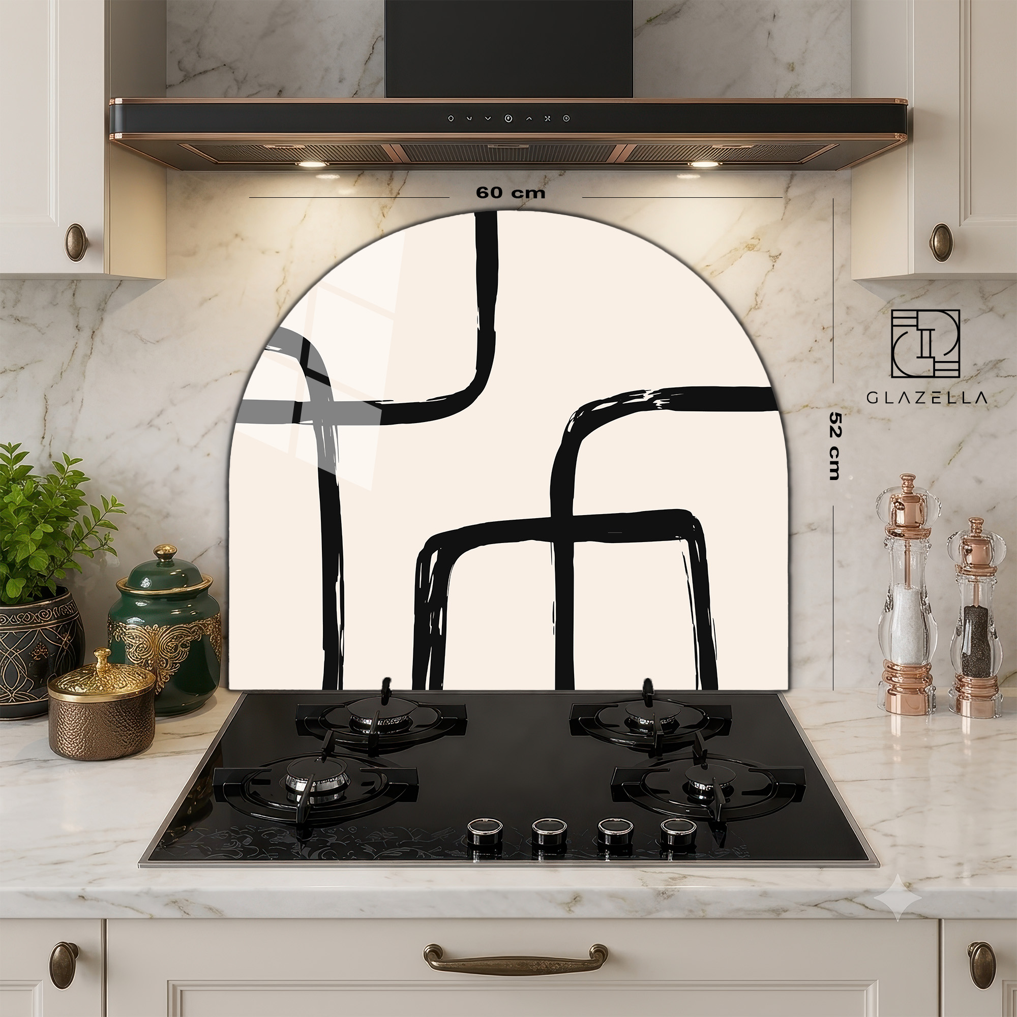 Minimalist Çizgiler Ocak Arkası Koruyucu Cam - Glazella Minimalist Çizgiler Ocak Arkası Koruyucu Cam - Glazella