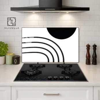 Modern Geometrik Desenli Ocak Arkası Koruyucu Cam - Glazella