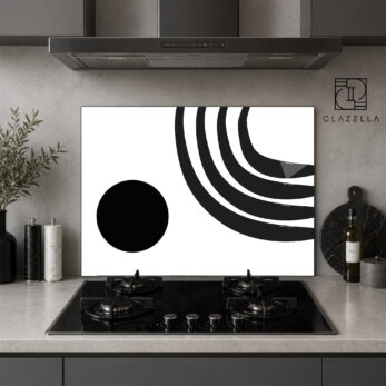 Minimalist Siyah Beyaz Sanat Ocak Arkası Koruyucu Cam - Glazella Minimalist Siyah Beyaz Sanat Ocak Arkası Koruyucu Cam - Glazella