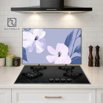 Lavanta Çiçekleri Desenli Ocak Arkası Koruyucu Cam - Glazella